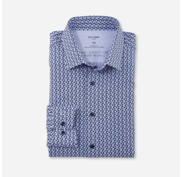 Olymp Overhemd Luxor modern fit 24/7 blauw (1228 44 11)