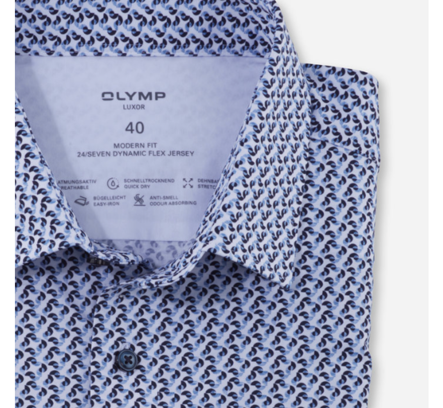 Overhemd Luxor modern fit 24/7 blauw (1228 44 11)