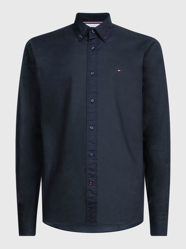 Tommy Hilfiger Overhemd Core Flex Poplin Black MW0MW25035 BDS Nieuwnieuw Herenmode