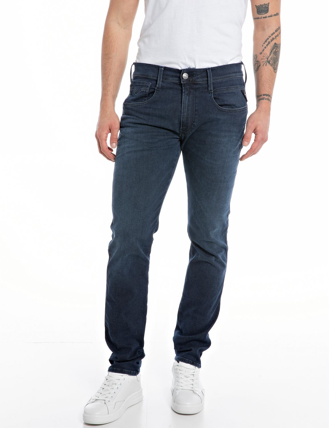 Replay Jeans Hyperflex ANBASS SLIM DARK BLUE Denim   - Replay