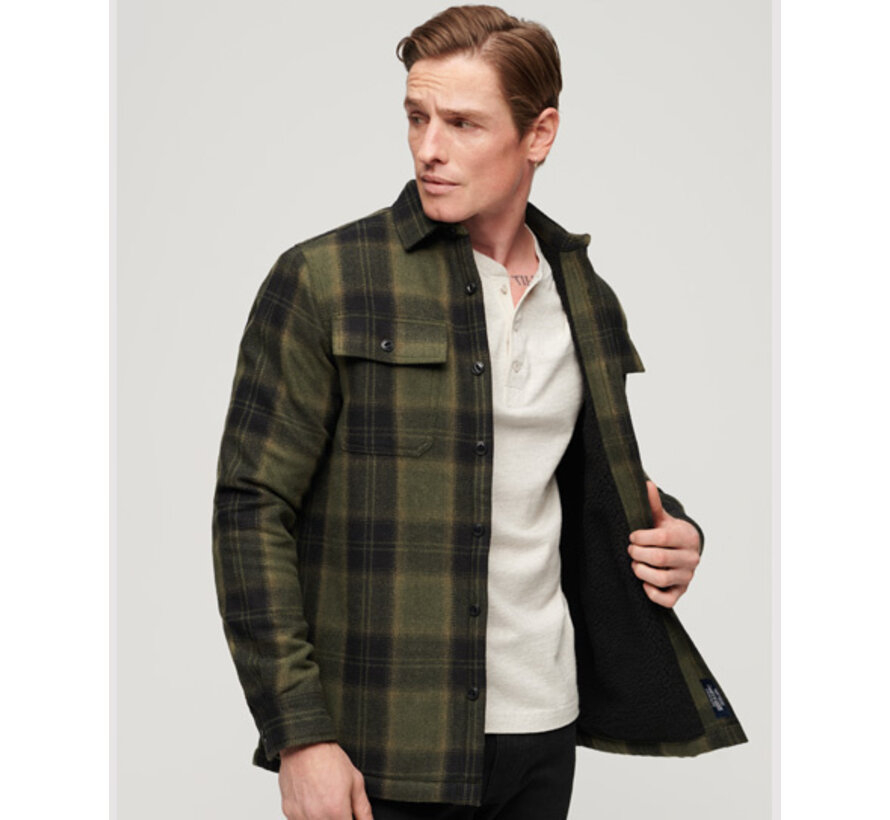 WOOL MILLER OVERSHIRT Roderick Check Olive (M4010720A - 9ZB)