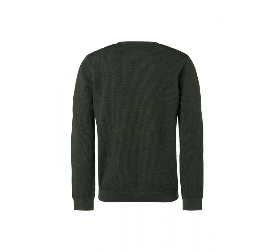 Pullover Crewneck 2 Coloured Jacquard Dark Green (21230821SN - 052)