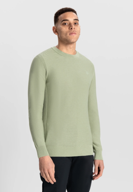 Dstrezzed Pullover Melange Slub Mercury Crew Smoke Green   L Dstrezzed