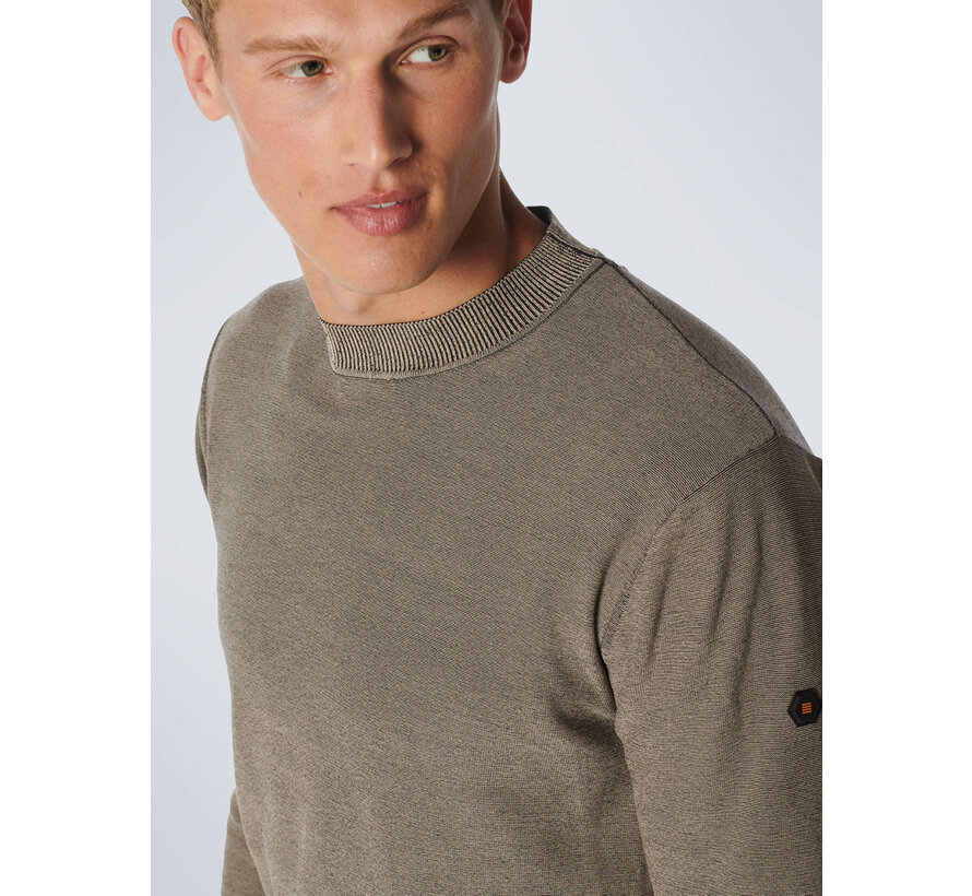 Pullover Crewneck 2 Coloured Jacquard Stone (21210859 - 014)