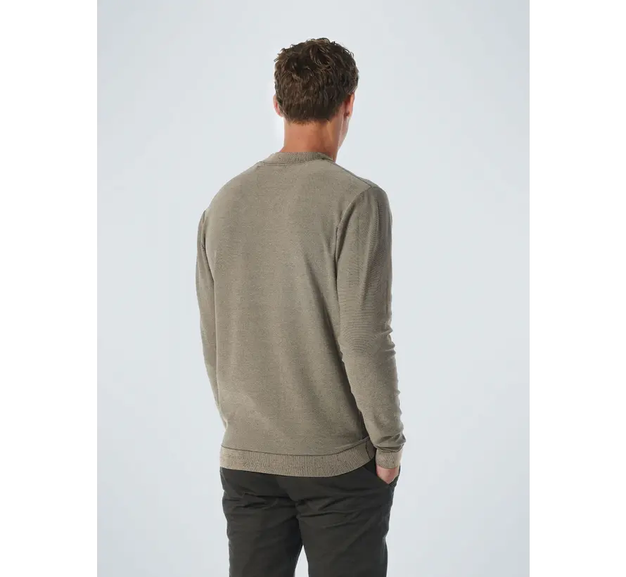 Pullover Crewneck 2 Coloured Jacquard Stone (21210859 - 014)