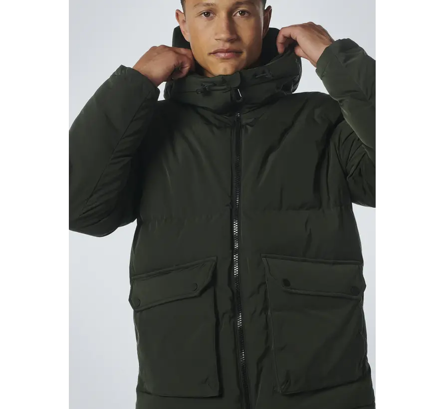 Winterjas Short Fit Hooded Padded Dark Green (21630824 - 052)
