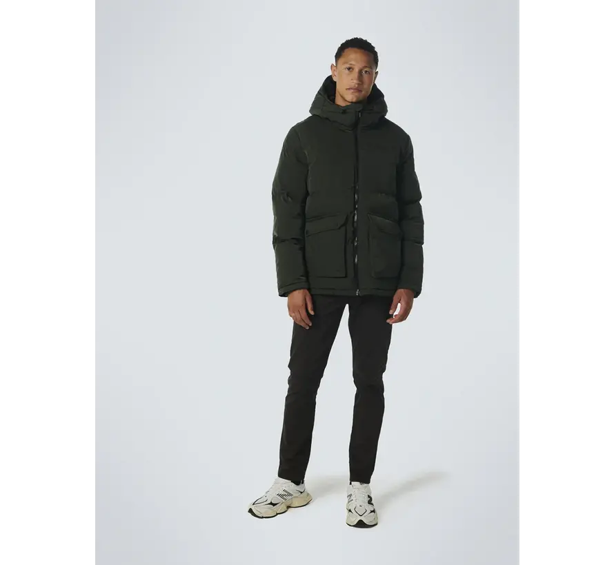 Winterjas Short Fit Hooded Padded Dark Green (21630824 - 052)