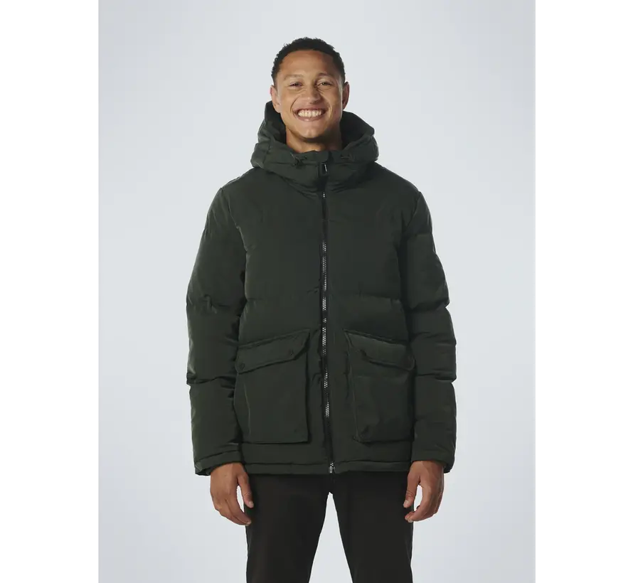 Winterjas Short Fit Hooded Padded Dark Green (21630824 - 052)