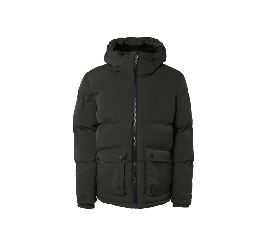 Winterjas Short Fit Hooded Padded Dark Green (21630824 - 052)