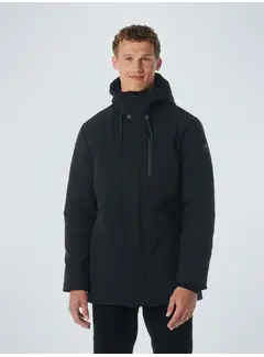 No Excess Winterjas Mid Long Fit Hooded Softshell Stretch Black (21630818SN - 020)
