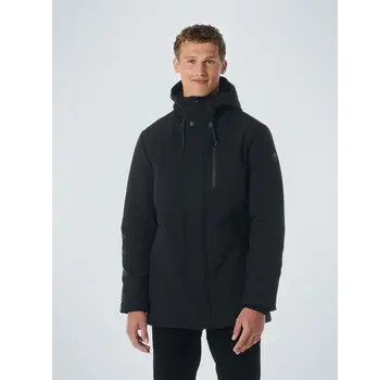 No Excess Winterjas Mid Long Fit Hooded Softshell Stretch Black (21630818SN - 020)