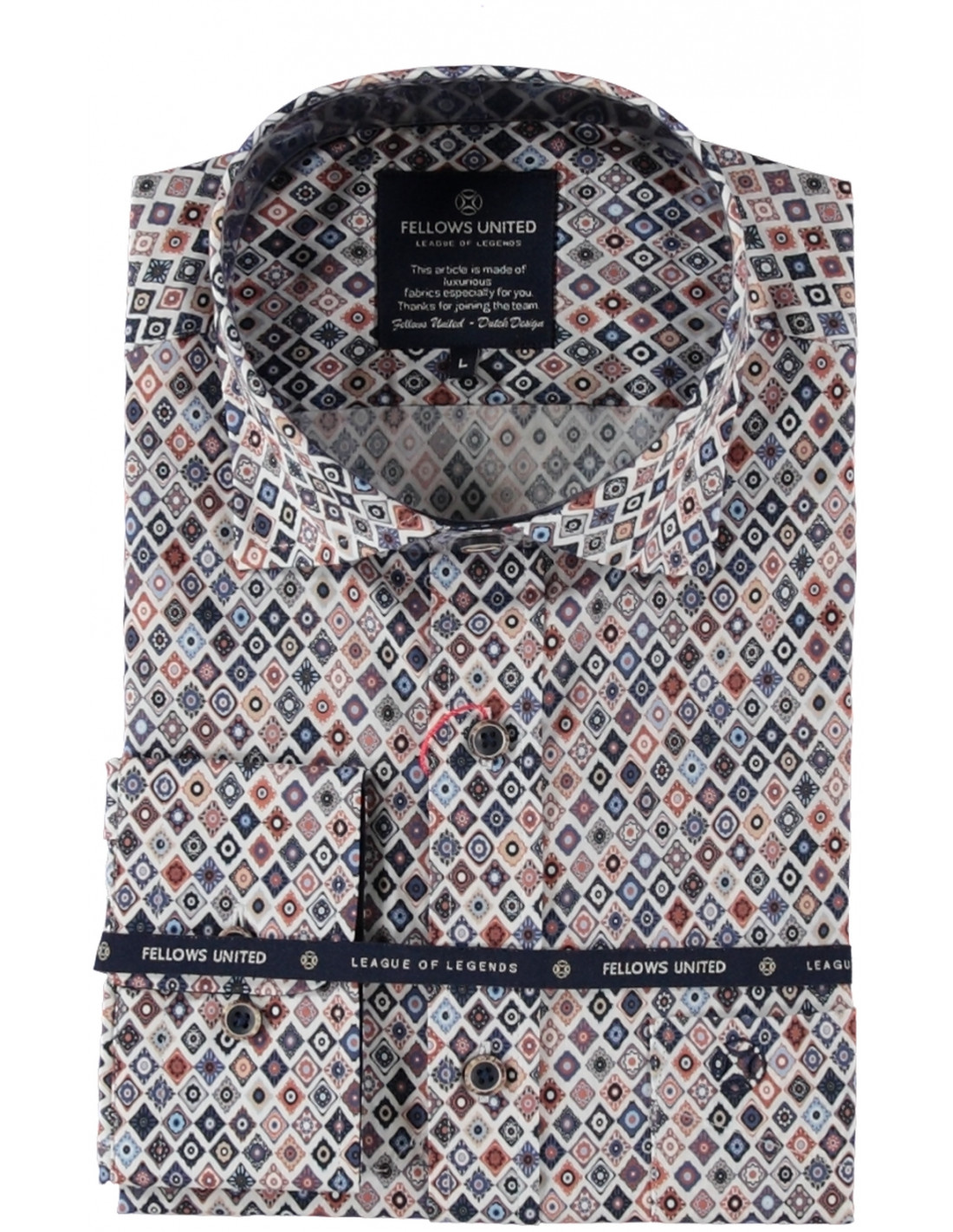 Fellows United Overhemd Argyle Mustard XL Fellows United