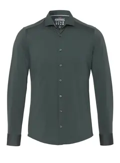 Pure Shirts Overhemd lange mouw functional fit uni groen (4030-21750 - 436)