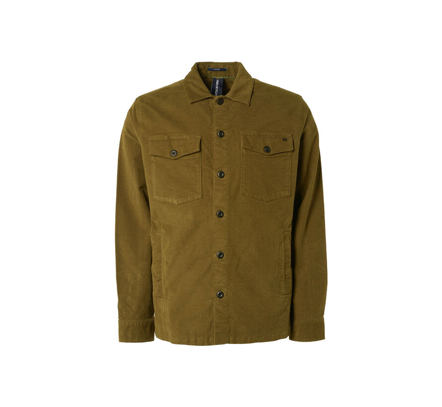 Overshirt Button Closure Structure Corduroy Stretch Moss (21530826 - 152)