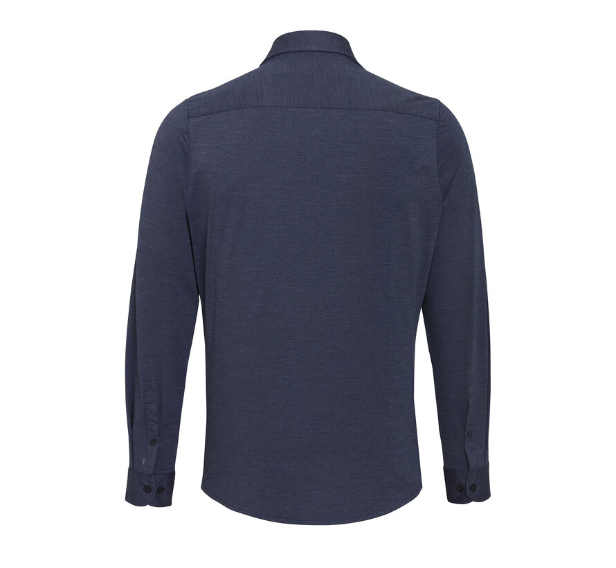 Overhemd lange mouw functional fit uni donkerblauw (D71308-21155 - 120)