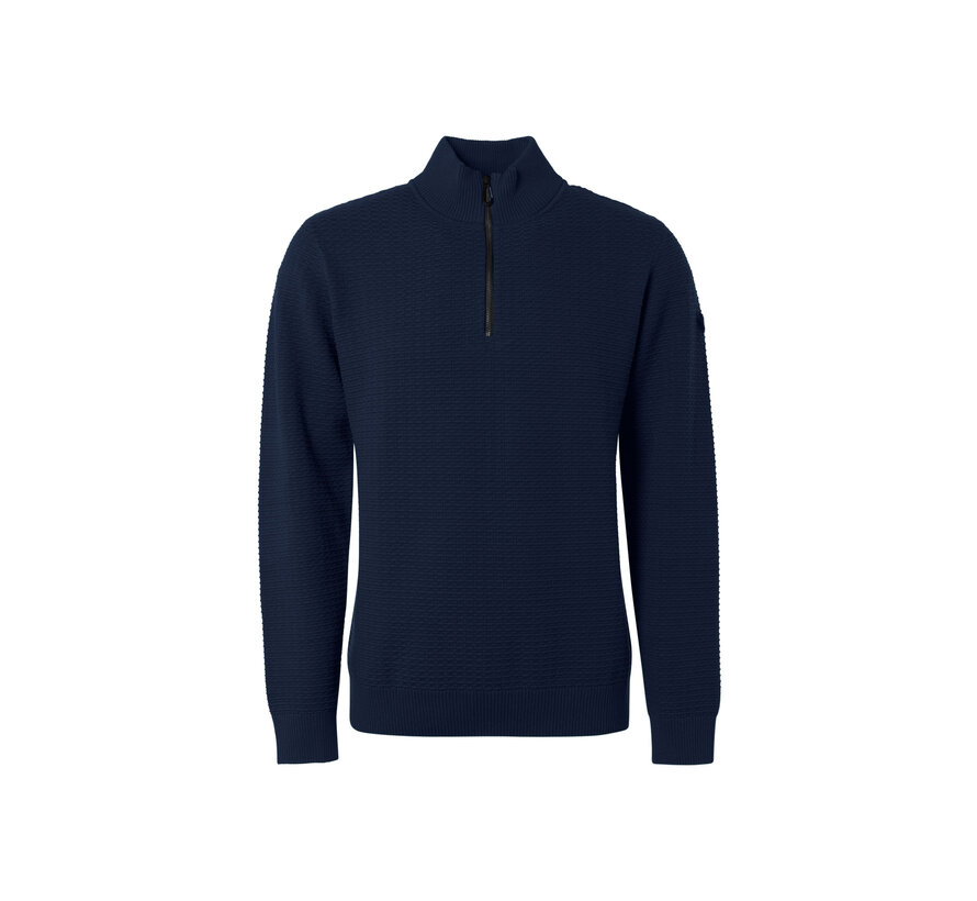 Half-zip Pullover Solid Jacquard Night (21230936 - 078)