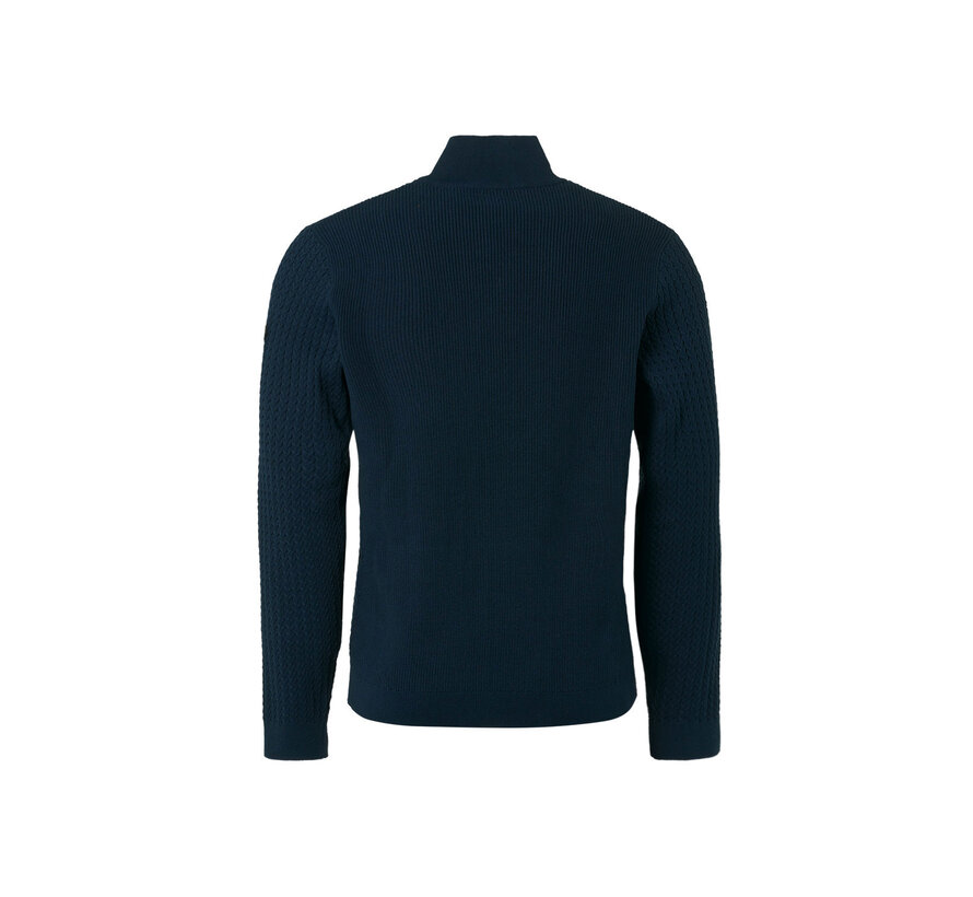 Half-zip Pullover + Button Solid Jacquard Rib Night (21230924 - 078)