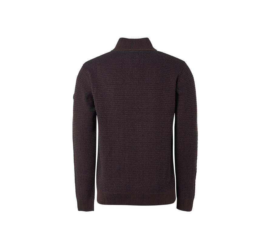 Half-zip Pullover 2 Coloured Melange Brown (21230904SN - 040)