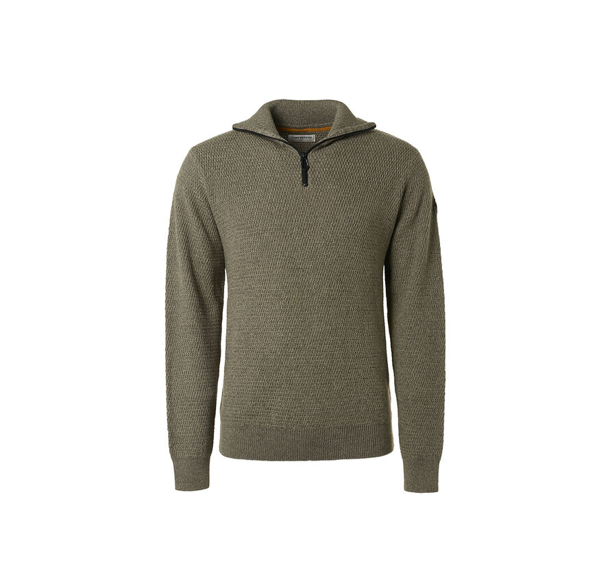 Half-zip Pullover 2 Coloured Melange Stone (21230904SN - 014)