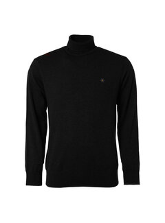 No Excess Pullover Rollneck 2 Coloured Melange Black (21210982 - 020)