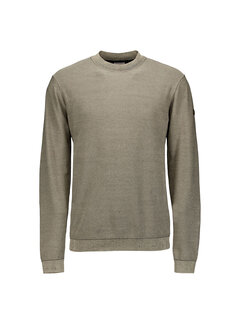 No Excess Pullover Crewneck 2 Coloured Jacquard Stone (21210859 - 014)