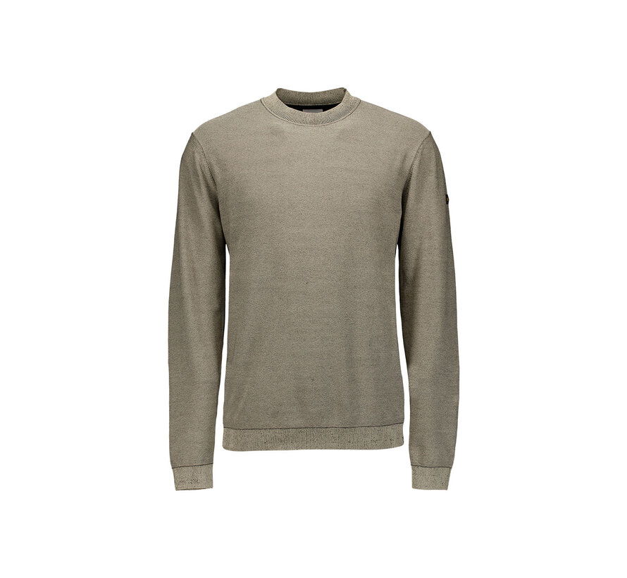 Pullover Crewneck 2 Coloured Jacquard Stone (21210859 - 014)