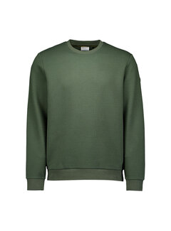 No Excess Sweater Crewneck Double Layer Jacquard Stretch Dark Green (21100802 - 052)