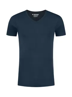 Garage Basic T-shirt Diepe V-Hals Semi Bodyfit Navy (0304 - 400)