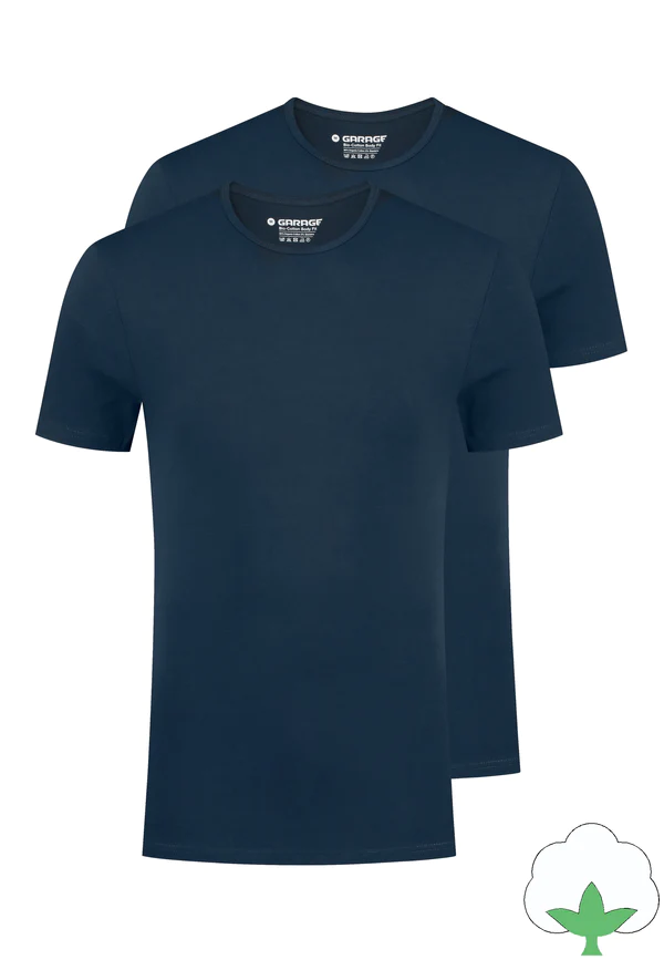 Garage Basic T-shirts -pack Bio Cotton Bodyfit Navy M Garage