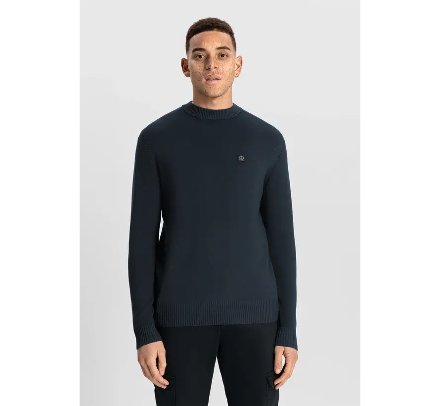 Techno Knit Fell Mock Neck Blue Nights (405600 - 639)