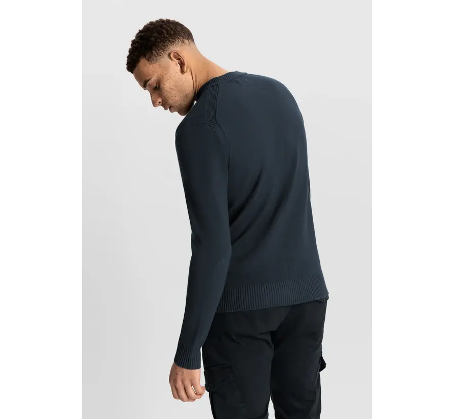 Techno Knit Fell Mock Neck Blue Nights (405600 - 639)