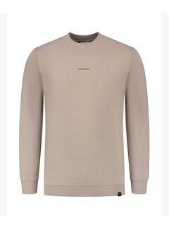 Purewhite Crewneck with front print and back artwork Taupe (23030301 - 000053)