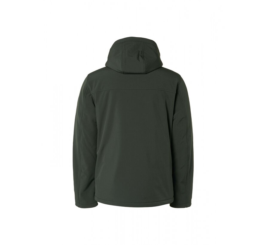 Winterjas Short Fit Hooded Softshell Stretch Dark Green (21630808 - 052)