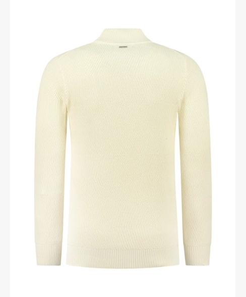 Pure Path Jaquard Washed Mockneck Ecru   XL Pure Path