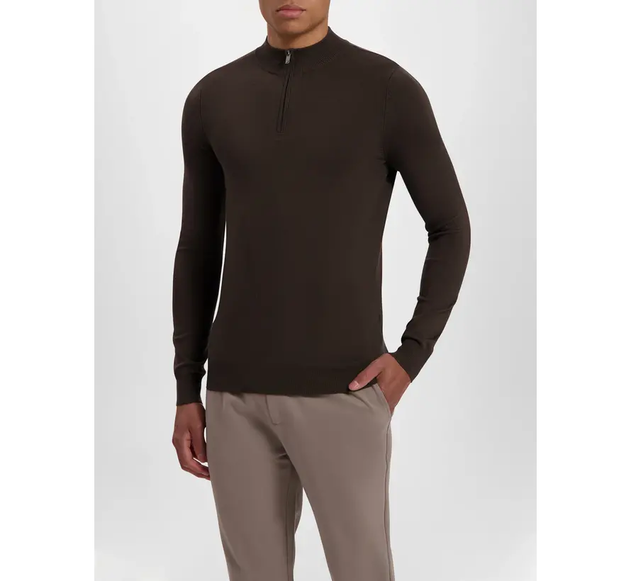 Jaquard washed mockneck Brown (23030816 - 000049)