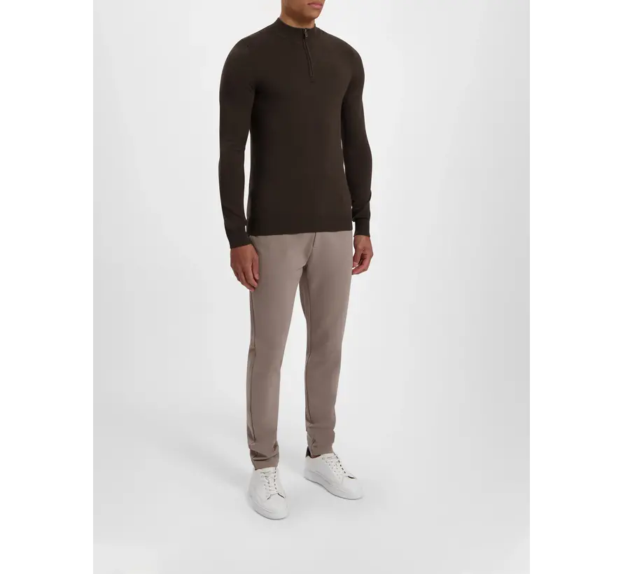 Jaquard washed mockneck Brown (23030816 - 000049)