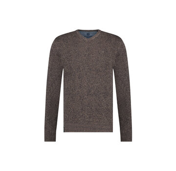 Fellows United Pullover v-neck argyle fantasy Brown (32.1120 - 141)