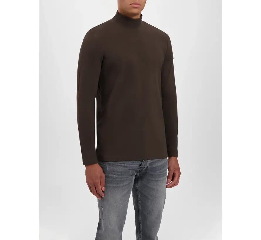 Rib mockneck Brown (23030111 - 000049)