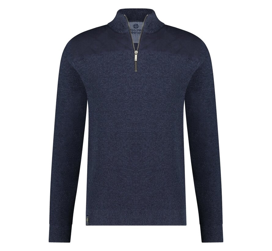 Pullover half zip rough twill Navy (32.1115 - 110)