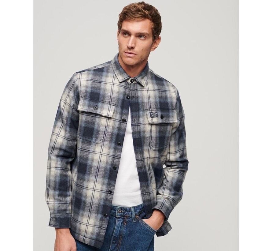 WOOL MILLER OVERSHIRT Roderick Check Dark Blue (M4010720A - 9ZA)