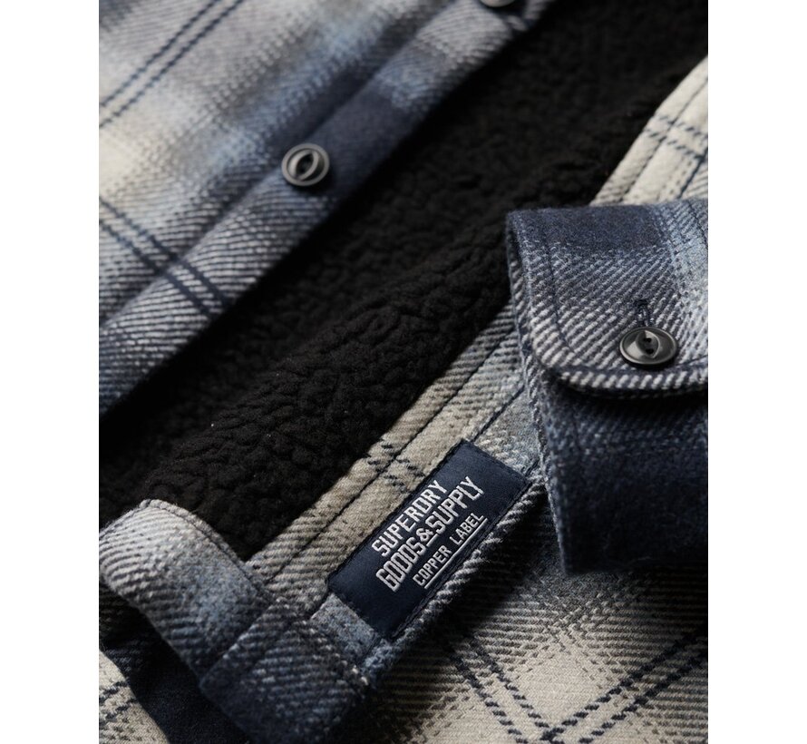 WOOL MILLER OVERSHIRT Roderick Check Dark Blue (M4010720A - 9ZA)