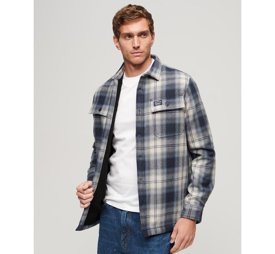 WOOL MILLER OVERSHIRT Roderick Check Dark Blue (M4010720A - 9ZA)