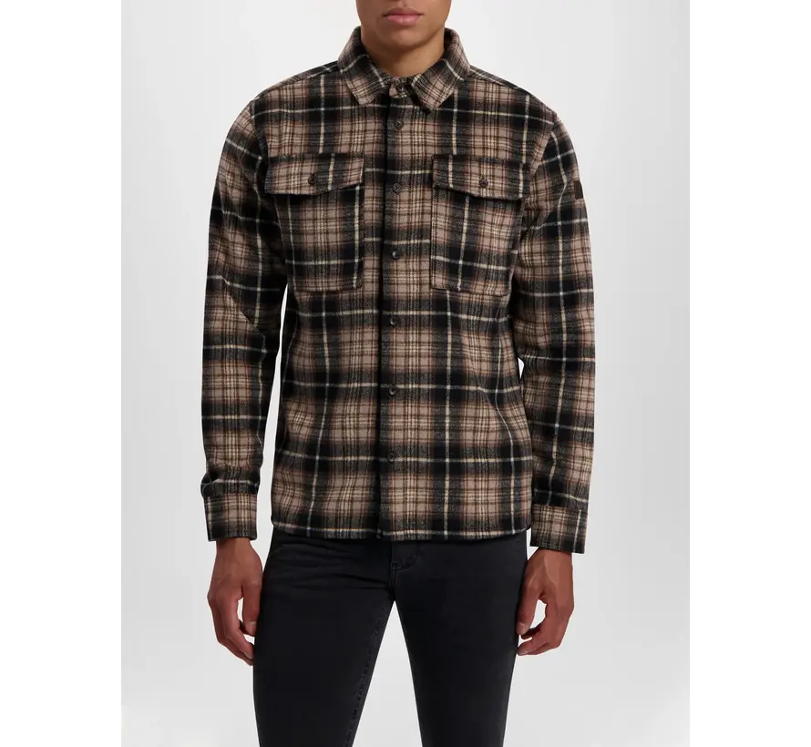 Wool look check over shirt Brown (23030207 - 000049)