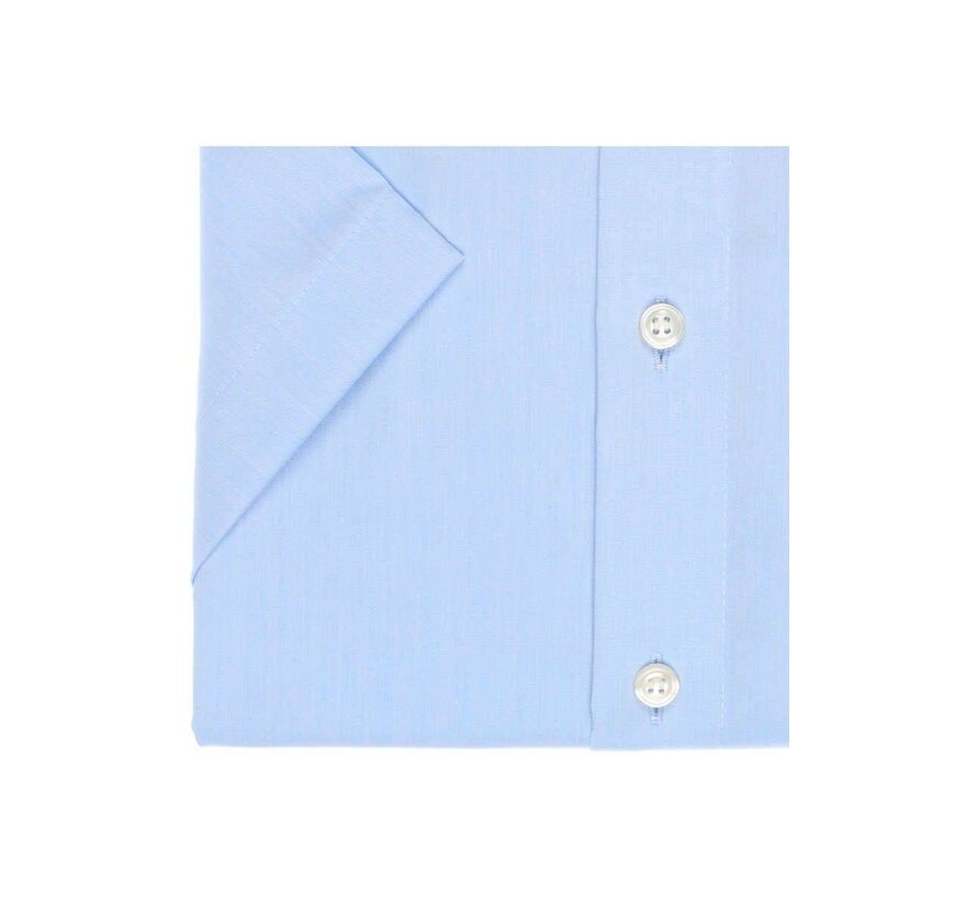 strijkvrij overhemd korte mouw modern fit blauw (4704-12-11)