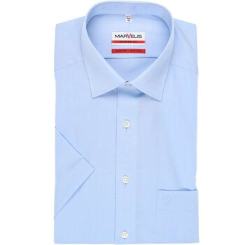 Marvelis strijkvrij overhemd korte mouw modern fit blauw (4704-12-11)