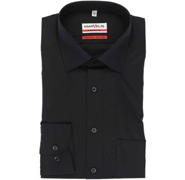 Marvelis strijkvrij overhemd Modern Fit Mouwlengte 7 uni zwart (4700-69-68N)