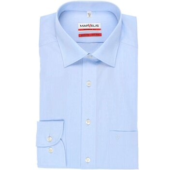 Marvelis strijkvrij overhemd Mouwlengte 7 uni licht blauw (4704-69-11N)
