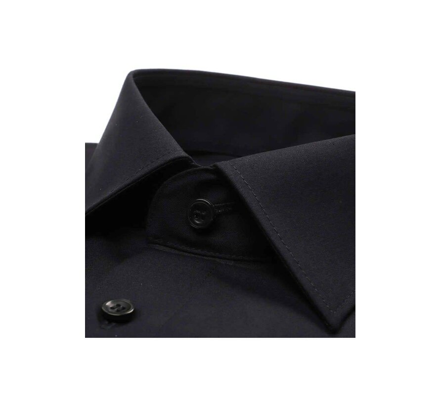 strijkvrij overhemd modern fit uni zwart (4700-64-68N)