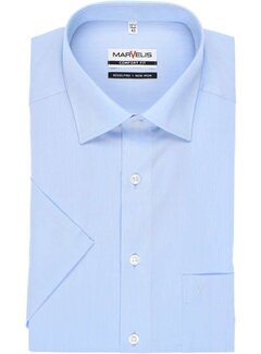 Marvelis strijkvrij overhemd korte mouw comfort fit licht blauw (7959-12-11N)