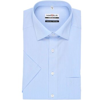 Marvelis strijkvrij overhemd korte mouw comfort fit licht blauw (7959-12-11N)